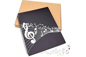 PEZEEU Cartellina per spartiti Taccuino di Musica Raccoglitore Per Spartiti Musicali In Formato A4 Con 40 Fogli clef Scrivibile Borsa porta Documenti Musicale per pianoforte per musicisti, studenti