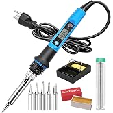 Liouhoum Lehim Demiri Kiti 80 W 110 V 10 saniyede hızlı ısınma, LCD dijital ayarlanabilir sıcaklık lehim tabancası termostati