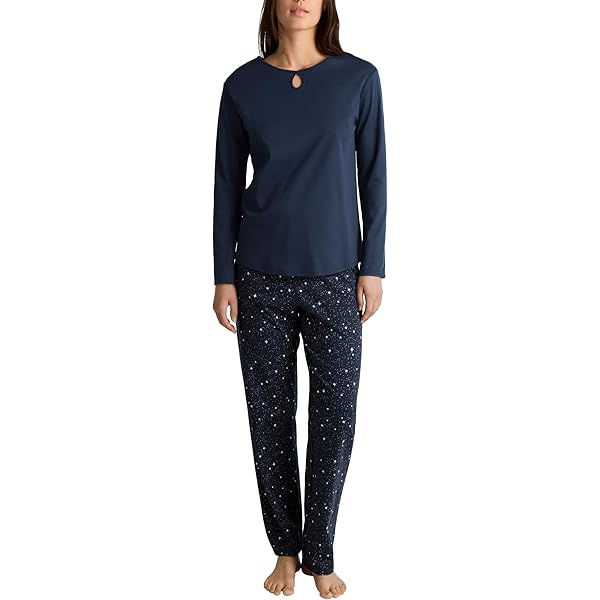 CALIDA Lovely Nights Pyjama, lange dames, 100% katoen, ademend