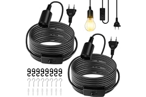 E27 2 st glödlampa, hängande lampa med strömbrytare, justerbar kabel 6 m för inomhusbelysning, sovrum, vardagsrum, kök, bar
