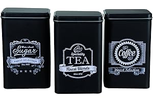 OUT OF THE BLUE OOTB Of The Blue puszki na herbatę/kawę, prostokątne, czarne, 3 sztuki, 101919, 9 x 11 x 19 cm