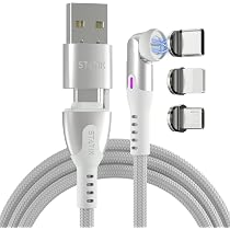 15 Pezzi Adattatori Magnetici Per Ricarica Tipo C - Punta Magnetica 360° Per Cavo Telefono - Alluminio