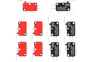 Swpeet 10Pcs V-152-1C25 Micro Limit Switch Long Hinge Roller Momentary Cherry Push Button SPDT Snap Action Perfect for Arduino, Appliance and Electronic Equipment
