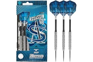 Harrows Assassin Tungsten Pro Darts | Steel Tip Darts Set with Carry Case | 18-40g All Weights| Includes Alamo Shafts, 100 Micron Prime Flights and Travel Case