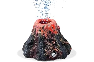 xlwen Décoration d'Aquarium Résine Volcan Pompe à Bulle d'air Pierre à Bulles en Forme de Volcan Aquarium Volcan Ornament pour Pompe à Air D’Aquarium Paysager Décoration Ornement