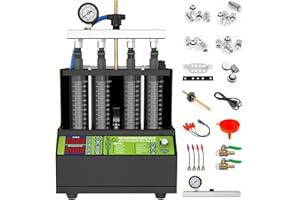 MR CARTOOL V308 Tester per Pulizia dell'iniettore di Benzina Ultrasuoni Pulizia Tester degli Iniettori Carburante con 4 Cilindri per Sistema Iniettore Carburante per Auto e Moto 220V