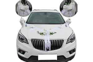 Ensemble de décoration de voiture de mariage Premium Chexin, décoration de capot de mariée et de marié, décoration de voiture de mariage avec roses blanches, décoration de voiture de mariage avec