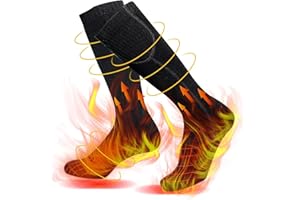 CHUANKEFANXING Heated Socks for Men Women, Electric Heated Socks, Heated Socks Need Rechargeable Battery (not included) Powered with 3 Levels Heating Settings Feet Warmer for Winter