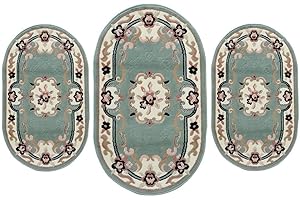 Carillo Set Parure Tappeto + Scendiletto 3 pz Tappeti ovali Chinese Garden Dis.2038 P428 Verde