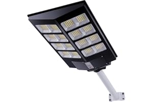 WISDOM LINE 1 Set di Lampioni Solari da 1300W a LED Luce 6500K Automatico con Sensori Movimento PIR, Telecomando, Pannelli Solari, Illuminazione per Esterni, Giardino, Terrazza, Cortile, Impermeabile IP67