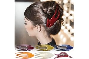 ‎RC ROCHE ORNAMENT RC ROCHE 6 Stück Haarspange Haarklammer Französisch Geschwungen für Damen Mädchen Fester Halt Ohne Rutschen Hochwertig Haare Hochstecken, Klein Klassisch Multifarben