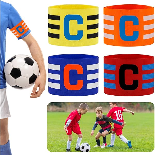 6 Kapitänsbinden Fußball – Elastisch, 29x7 Cm, Aus Nylon, Verschiedene Farben