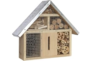Siam Express Insect Wooden Hotel With Galvanised Metal Roof House Nest Home Bee Keeping Bug Garden Ladybird Box 24-24