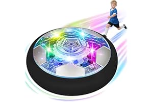 DxxD Pallone Calcio Fluttuante, Giochi Bambini, Palla da Casa Ricaricabile con Luci LED, Giocattoli Bambino 4 5 6 7 8 9 10 Anni Maschio Regalo, Hover Soccer Football, Compleanno Natale Regali Bimbi