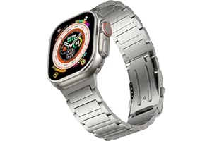 Bandsie Titanband Kompatibel mit Apple Watch Ultra Armband 49mm, Premium Titan Grad 2 Metallband mit Edelstahlschließe für iWatch Ultra 2 Armband, H-Form