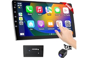Haudio 9 Pouces Autoradio 2 DIN CarPlay et Android Auto sans Fil,Écran Tactile HD,avec Caméra de Recul, Navigation GPS, AUX, FM/AM,Lecteur de Musique|Apple Carplay Android Auto Autoradio 2 Din