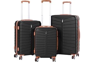 TELOVENDO.ES Juego de 3 Maletas Viaje Rígidas ABS con Ruedas 360° | Trolley Maleta de Cabina Ligero y Resistente | Equipaje de Mano, Mediana y Grande | Cerradura , Asa Telescópica, Interior Organizado Diseño