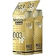 Okamoto Ultra Thin Condoms for Men | Thinnest Premium Snug Fit Condoms | Made In Japan | 0.03 mm thin | 003 Realfit (Pack of 2)