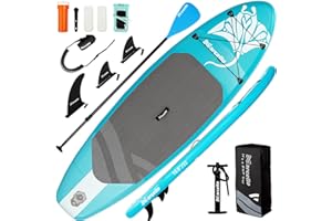 MARCELLO Paddle Board, Inflatable Stand Up Paddle Board, 10‘6/11' ×33"×6" Ultra-light SUP Board with Hand Pump, Leash, Repair Kit, Waterproof Phone Case and Waterproof Bag for Adults