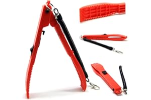 SAMSFX ABS Fishing Gripper with Lock Switch Fish Body Holder Clamp Controller Attached Fly Fishing Spring Lanyard