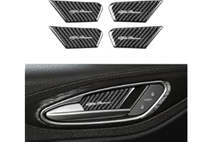 OYDDL 4 adesivi in fibra di carbonio per porta interna adesivo decorazione compatibile con Alfa Romeo Giulia Stelvio 2017 2018 2019 2020 2021 2022 2023 accessori (Nero)