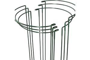 Bamworld 6er-Set Halbrunde Pflanzenstützen Stabile und Vielseitige Pfingstrosen-Stützen und Pflanzenhalterungen, Pflanzenstützring für Innen- und Außenpflanzen wie Pfingstrosen und Tomaten