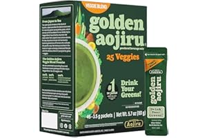 NIHON-YAKKEN Golden Aojiru Veggie Blend - Polvere di verdure con 25 verdure superfood, senza glutine, a basso contenuto calorico, senza zucchero, 46 pacchetti - Made in Japan