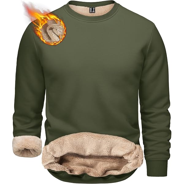 Tincini Herren Sweatshirt Winter Dickes Fleece Pullover Casual Rundhals Gefüttert Sweater Warm Langarm Pulli Winterpullover (Dunkelgrau, M