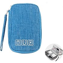 Organizer Cavi Elettronici Impermeabile - Borsa Porta Accessori 19x12x3.5cm, Tessuto Oxford