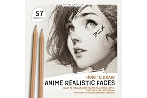 How to Draw Anime Realistic Faces: Learn to Draw and Add Volume to Japanese-style Portraits and Expressions Through 57 Artistic Drawing Exercises (Realistic Anime: Artistic Drawing Exercises)