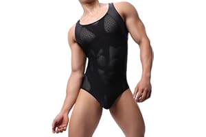 YUFEIDA Mono Sexy de Lucha Libre para Hombre de Corte Delgado Boxeador Mono de una Pieza de Ropa Interior Transpirable Leotardo Body