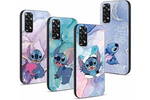 nurkorki [4 pezzi Cover Stitch per Xiaomi Redmi Note 11S/11 4G 6,43", Custodia Cartoon Anime Marmo Pattern Disegni Protettivo Case ,Antiurto Sottile Morbida Silicone TPU (per Redmi Note 11)
