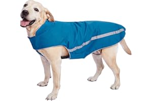 DOCIOTE Chaqueta para Perros - Invierno Abrigo Reflectante & Impermeable Chaquetas para Perros medianos y Grandes 4XL Azul