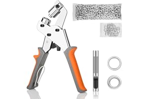 NUZEKY Tragbares Ösenzange Set - Profi Ösenzangen mit 500 Ösen - Sichere Lochzange Multifunktional Ösenstanzer verwendet für Leder, wasserdichtes Tuch, Papiertüten und PVC