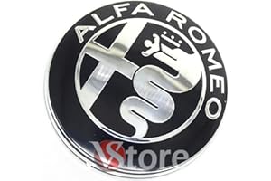 VS 2 Frieze Wappen Kompatibel mit Alfa Romeo Black Spiegel Logo 74mm Front Motorhaube Frontemblem Schwarz 147 156 159 Brera Metal Mito