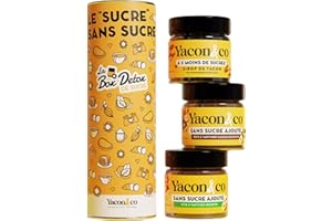 Yacon&Co [Pack découverte:1 sirop de Yacon,1 pâte à tartiner praliné noisette,1 pâte à tartiner cacao noisette] IG bas, Prébiotiques, Protéines - Faible en sucres - Pouvoir sucrant - Sain & Vegan