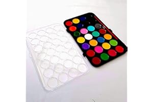 LR Supplies 28 Colours Watercolour Paint Set Portable Travel Pallet with Brush Art Craft Adult Kids Painting Case Pan