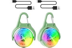 Ainiv LED Flashing Light, 4 Modes USB Rechargeable Light Up Dog Collar Light, IP68 Waterproof LED Safety Light, Reflector Pendant for Night Walking Running Camping School Bag Dog Collar