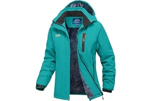 donhobo Women's Waterproof Hiking Jackets,Women Winter Snow Ski Jackets,Ladies Outdoor Fleece Windproof Walking Jacket Coat