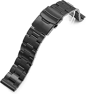20 mm Super-O Boyer Metal Bracelet Straight End Diamond-Like Carbon DLC  Black Coating : Amazon.co.uk: Watches