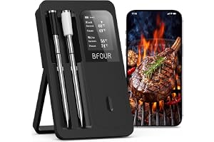 BFOUR Kötttermometer Trådlös med 2 sonder App Alarm för Grill och Ugn BF-40