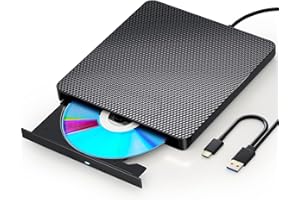 aelrsoch Externes Blu-ray Laufwerk DVD/BD Player Lesen/Schreiben Tragbares Blu-ray Laufwerk USB 3.0 und Typ-C DVD Recorder 4k Ultra High Definition Blu-ray Recorder für Win 7/8/10/11/PC/Notebook PCs