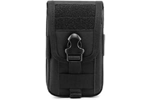 BAIGIO Selighting Bolsa Tactica Grande Funda Móvil MOLLE Táctico Riñonera Smartphone Funda Multifunción para Teléfono hasta 5.8" para Correr Senderismo Camping Caza (Negro-2)