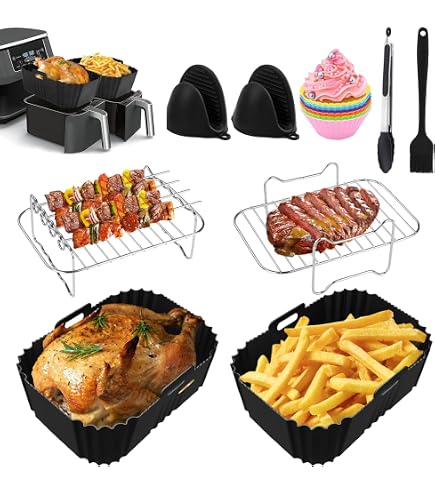 Papier Cuisson Pour Air Fryer - 150 Feuilles Jetables, Compatible Ninja Foodi Flex 5.2L/10.4L, Antiadhésif
