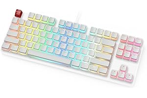 Glorious PC Gaming Race Aura Keycaps - 105 Keycaps, ANSI, US Layout, White