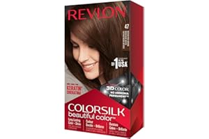 Revlon ColorSilk Colorazione Permanente Capelli Fai-da-te a Casa, Senza Ammoniaca e Arricchita con Cheratina, 49 - Castano Mogano