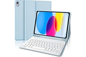 IVEOPPE Cover iPad A16 11 Generazione con Tastiera/10 Generation (11/10.9 pollici, 2025/2022), Italiano QWERTY Layout, Tastiera Bluetooth Staccabile Compatibile con iPad 11/10, Blu cielo