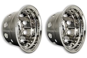HANSEN STYLING PARTS Juego de 2 tapacubos universales de 22,5 pulgadas, revestimiento de llanta de cama baja, eje motriz para camiones