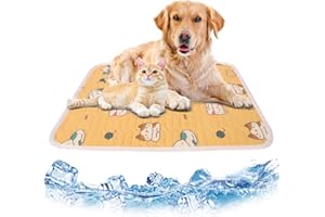 Iridsmole Cat Cooling Mats, Pet Cooling Pad for Dogs Cats, 30 x 40cm Pet Self Cooling Mat for Hot Summer, Washable Ice Silk Dog Cooling Mat, Keep Cool Puppy Sleeping Bed for Small Medium Cat Dog（S）