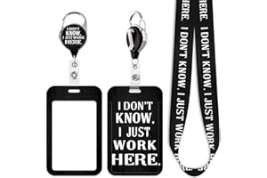 Juanooo Funny Layard for Keys Black ID Card Holder Lanyard & Retractable Badge Reel Cool Key Lanyard for Women Men Staff for ID Badges Keychian Work Reel Lanyard ID Holder